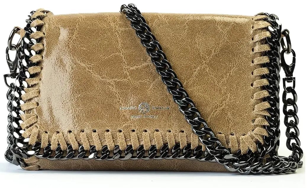 Premium Italian Leather Handmade in Florence, Italy. Small Crossbody Bag for Women with a Detachable Strap. Daniela Collection Made in Italy (Beige) - Charo García