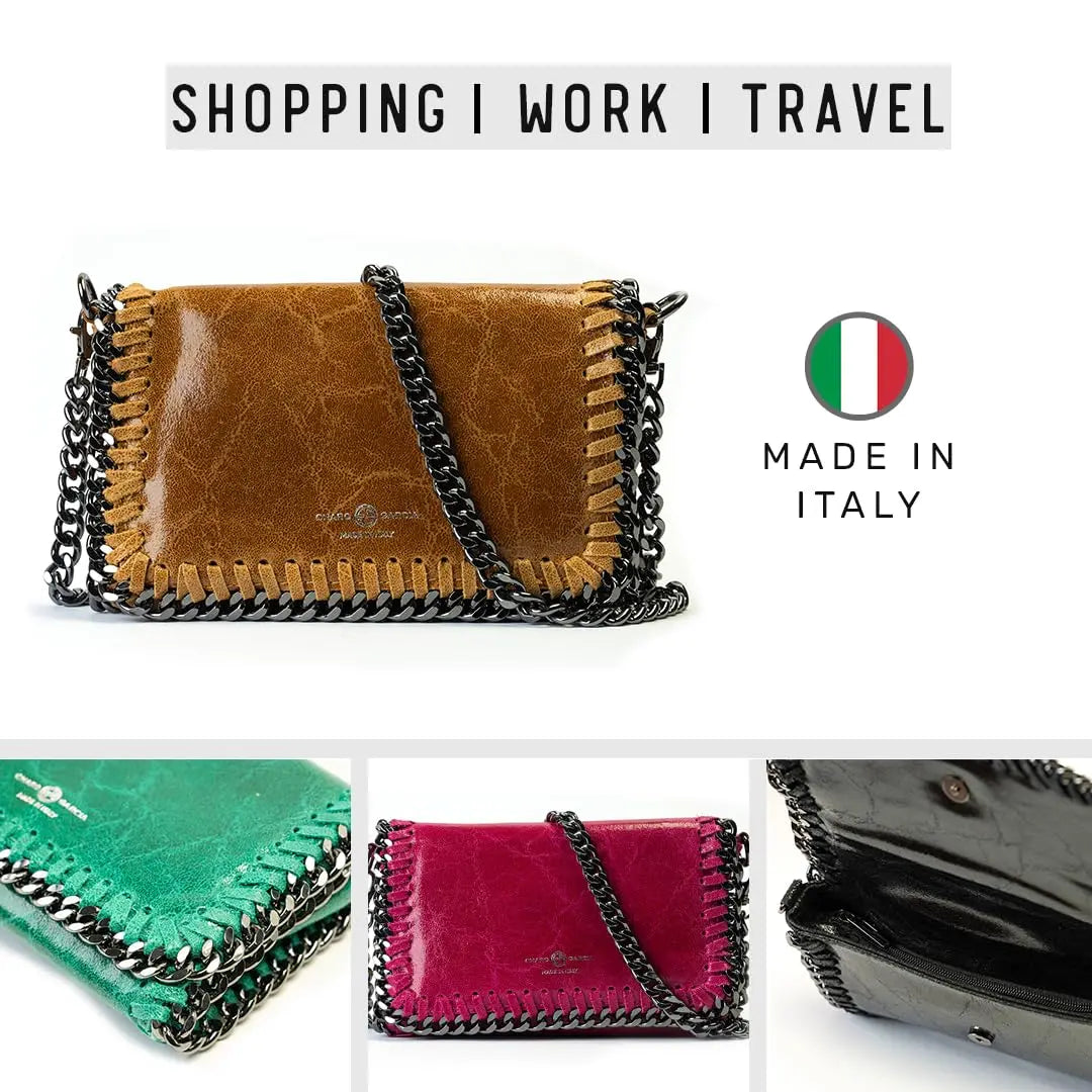 Premium Italian Leather Handmade in Florence, Italy. Small Crossbody Bag for Women with a Detachable Strap. Daniela Collection Made in Italy (Beige) - Charo García