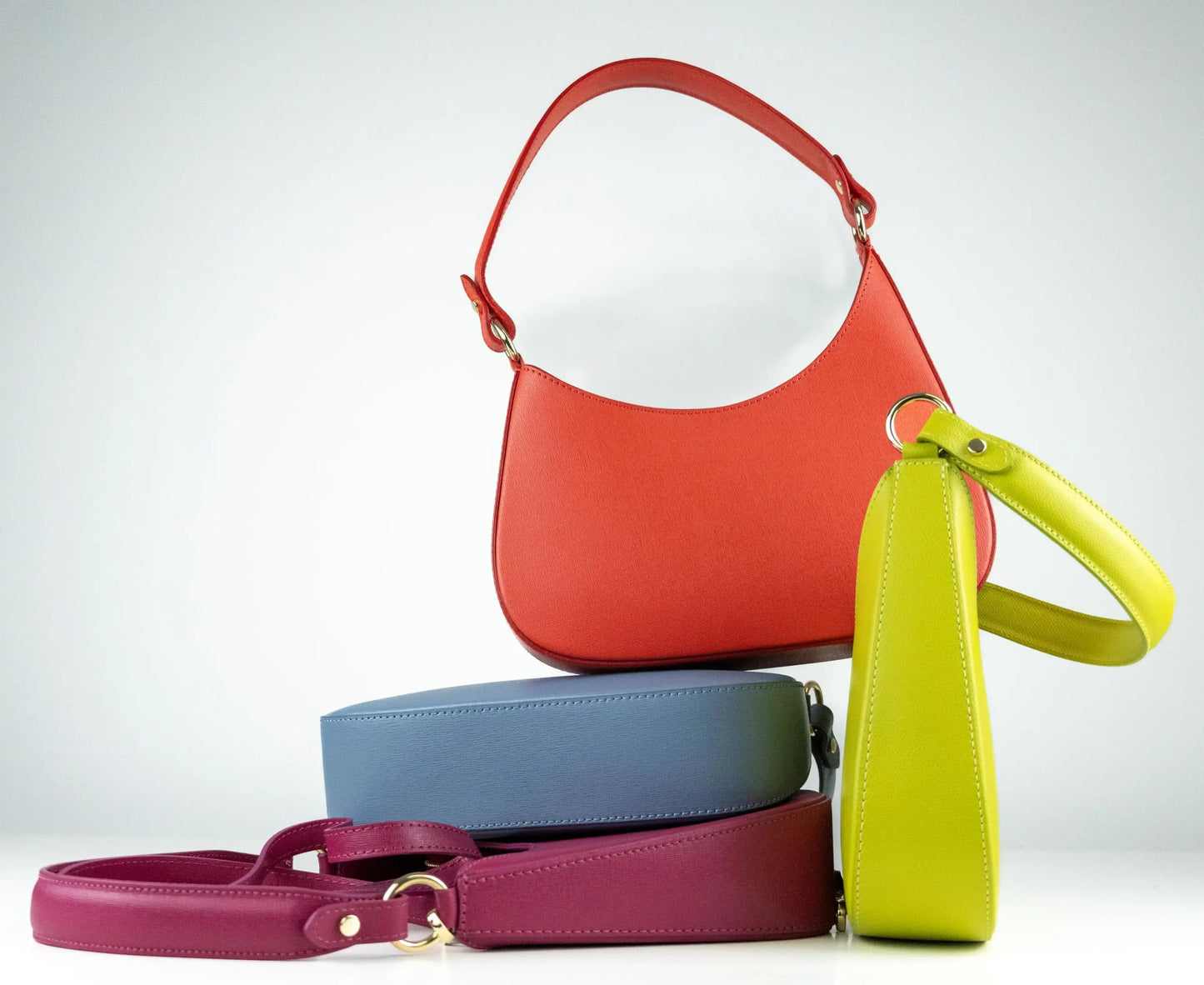 Premium Italian Leather Handmade in Florence, Italy. Small Handbags for Women with Detachable Strap. Melanie Collection Made in Italy (Blue) - Charo García