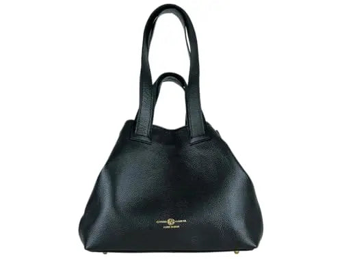 CHARO GARCIA Premium Italian Leather Handmade in Florence, Italy. Convertible 2-1 Satchel for Women Gabriela Collection Made in Italy (Black) - Charo García
