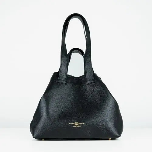 CHARO GARCIA Premium Italian Leather Handmade in Florence, Italy. Convertible 2-1 Satchel for Women Gabriela Collection Made in Italy (Black) - Charo García