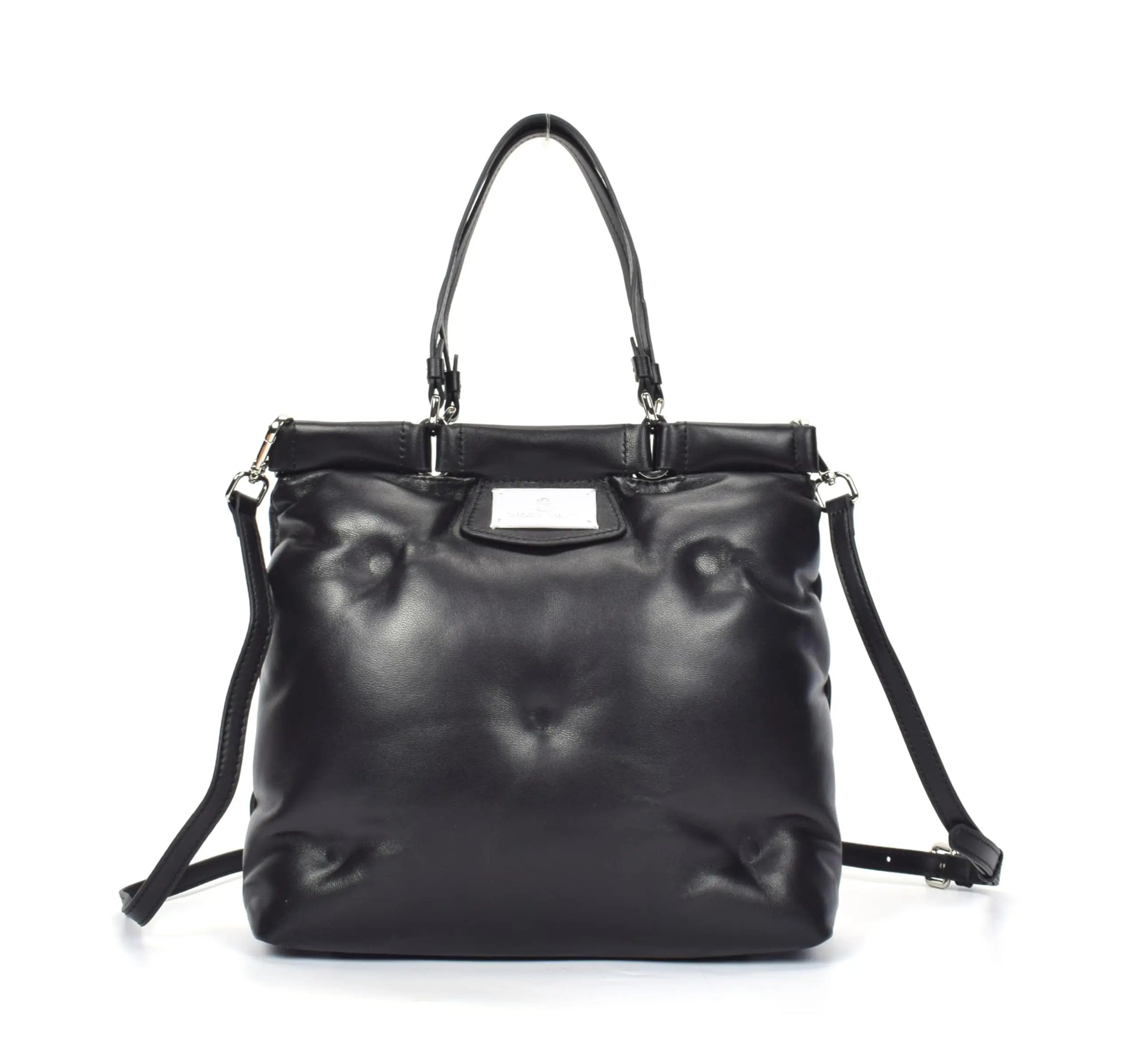 Premium Italian Leather Crossbody Bag for Women – 100% Genuine Leather Handbag. Shoulder Bag with Detachable Strap (Black) - Charo García