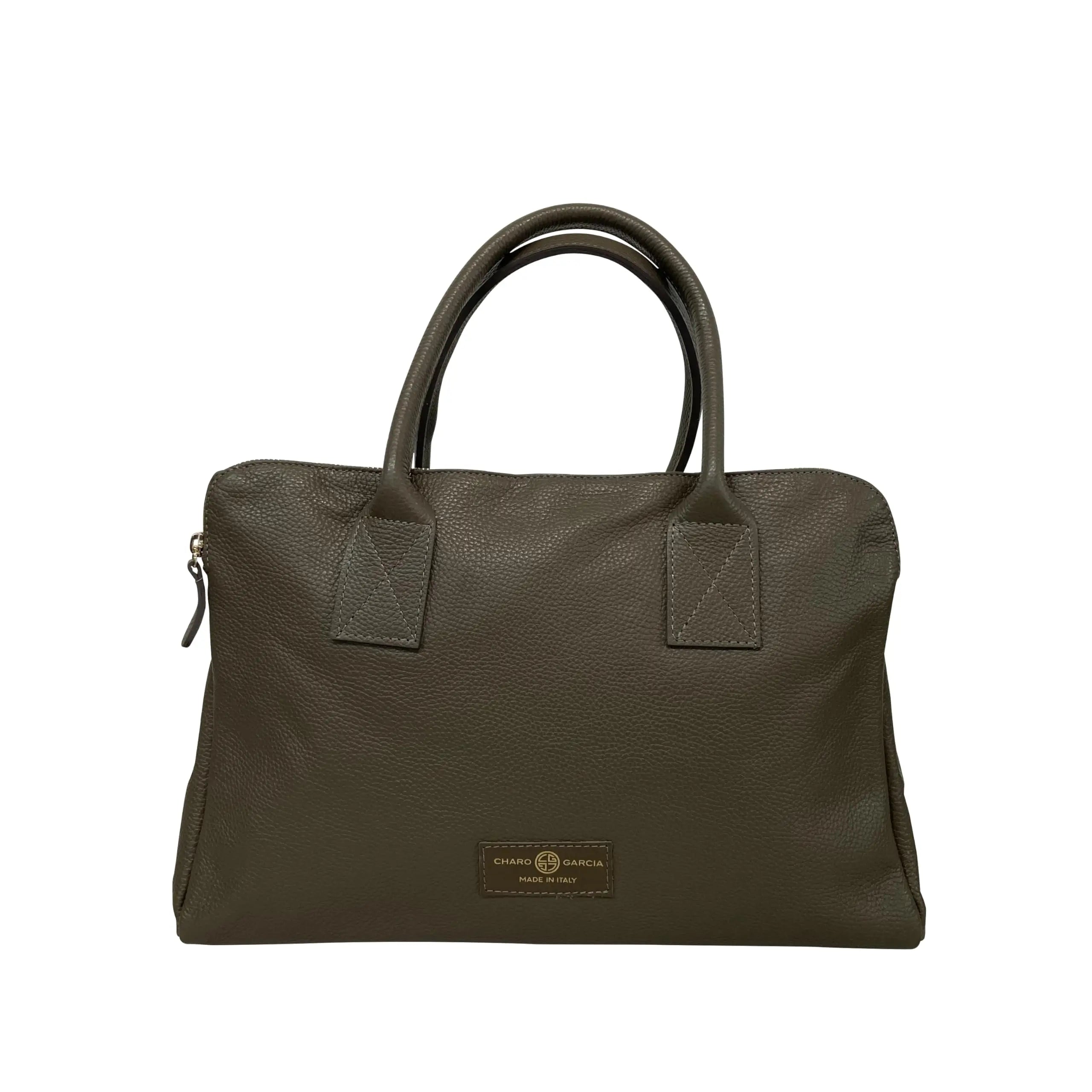 Premium Italian Leather Handmade in Florence, Italy. Satchel Shoulder Bags for Women with Classic Full Grain Leather. Rosario Collection Made in Italy (Black) - Charo García