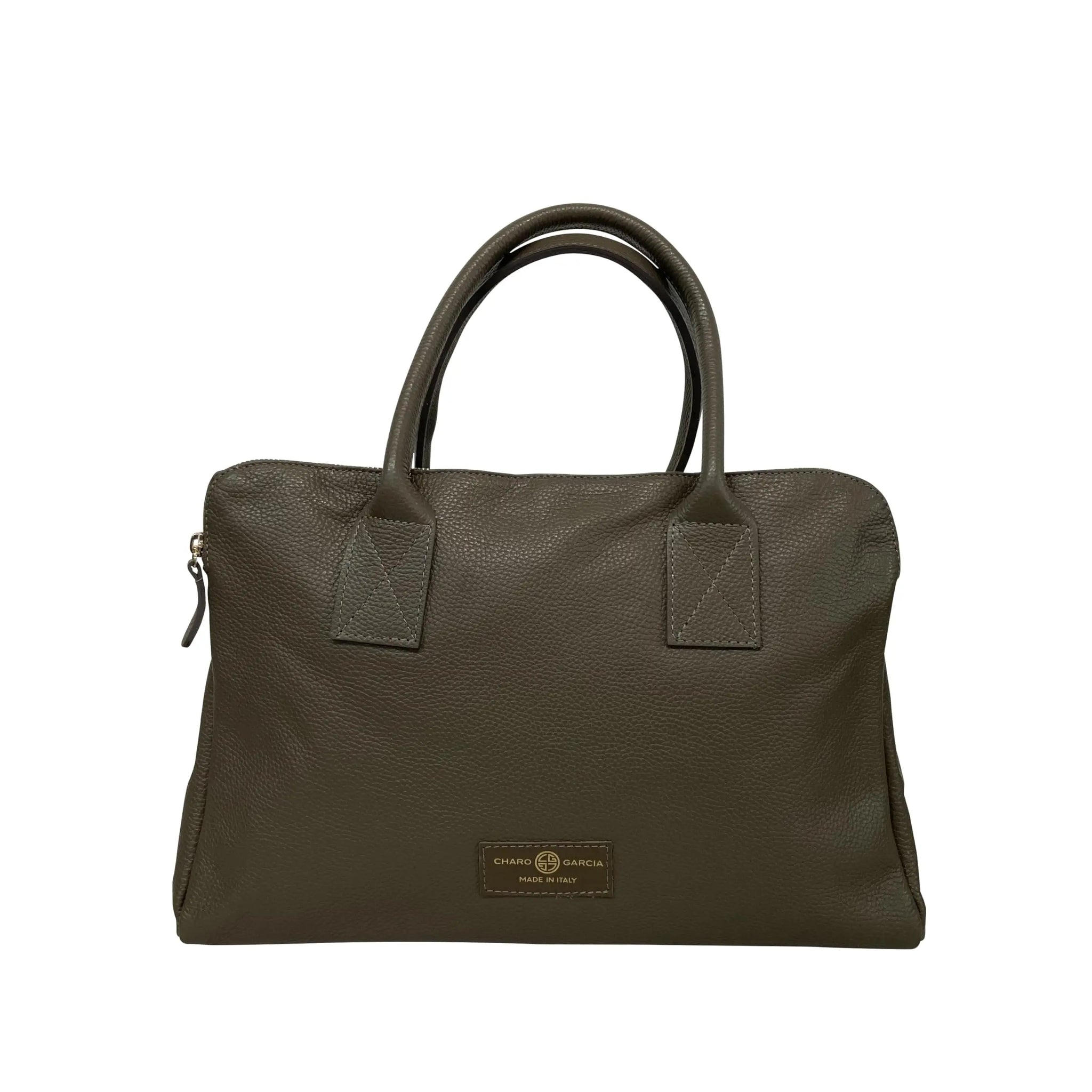 Premium Italian Leather Handmade in Florence, Italy. Satchel Shoulder Bags for Women with Classic Full Grain Leather. Rosario Collection Made in Italy (Black) - Charo García