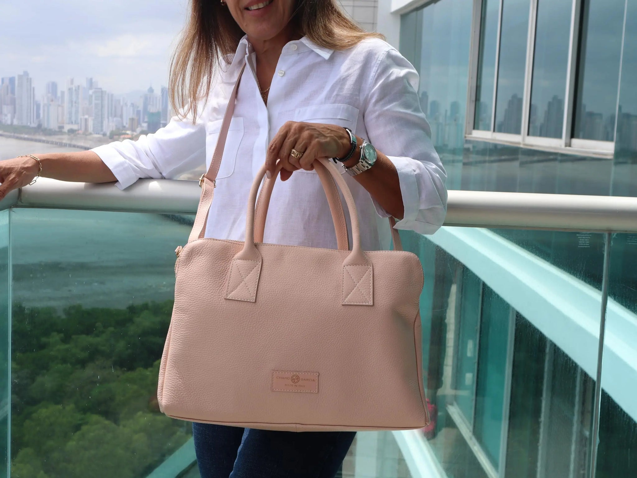 Premium Italian Leather Handmade in Florence, Italy. Satchel Shoulder Bags for Women with Classic Full Grain Leather. Rosario Collection Made in Italy (Black) - Charo García