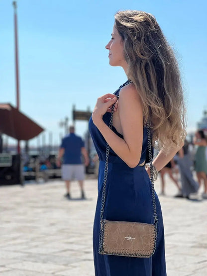 Premium Italian Leather Handmade in Florence, Italy. Small Crossbody Bag for Women with a Detachable Strap. Daniela Collection Made in Italy (Beige) - Charo García