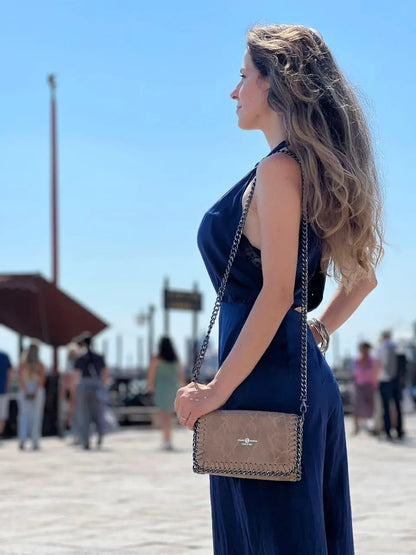Premium Italian Leather Handmade in Florence, Italy. Small Crossbody Bag for Women with a Detachable Strap. Daniela Collection Made in Italy (Beige) - Charo García