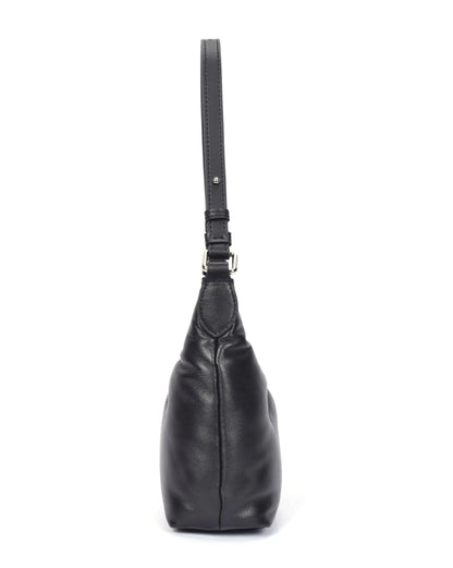 Premium Italian Leather Shoulder Bag for Women – 100% Genuine Leather. Detachable & Adjustable Strap (Black) - Charo García