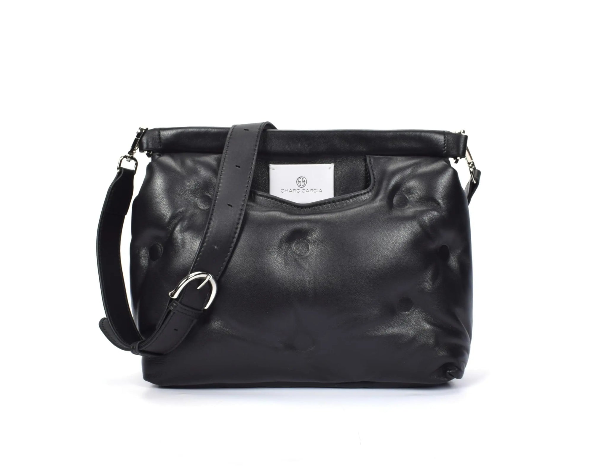 Premium Italian Leather Tote Bag for Women – 100% Genuine Leather Handbag. Crossbody Bag with Detachable Strap (Black) - Charo García